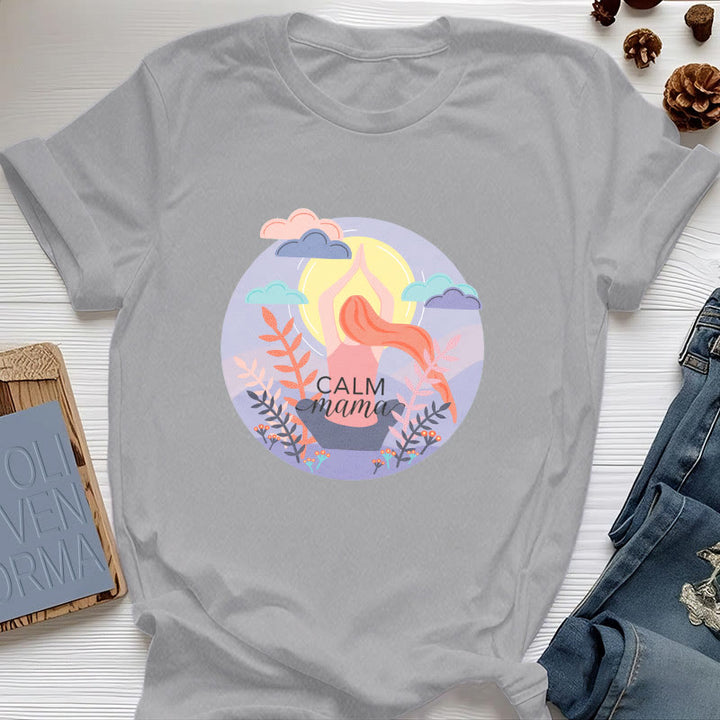 Camiseta de yoga con estampado "Calm Mama" de Olivenorma