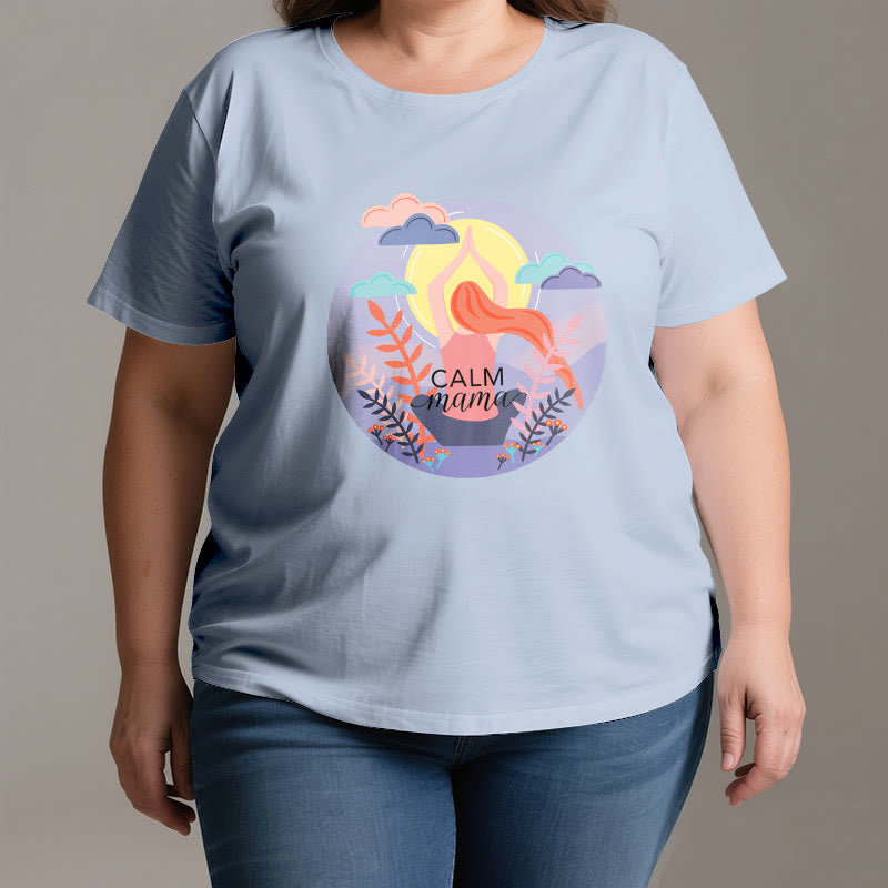 Camiseta de yoga con estampado "Calm Mama" de Olivenorma
