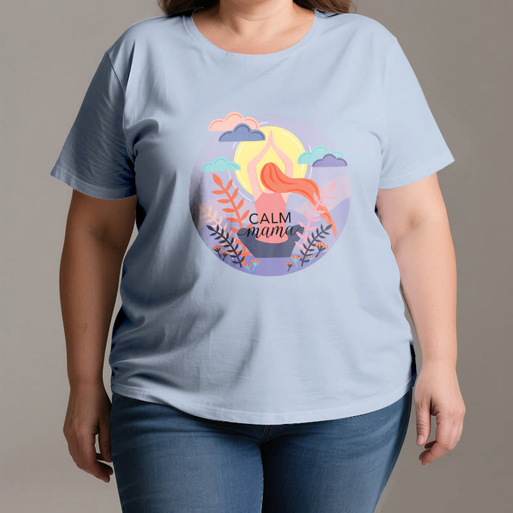 Camiseta de yoga con estampado "Calm Mama" de Olivenorma