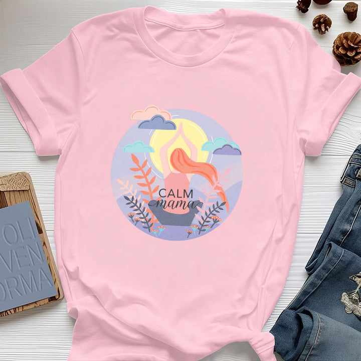 Camiseta de yoga con estampado "Calm Mama" de Olivenorma