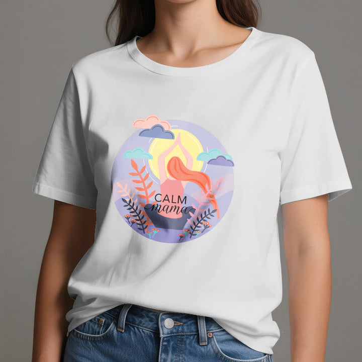 Camiseta de yoga con estampado "Calm Mama" de Olivenorma