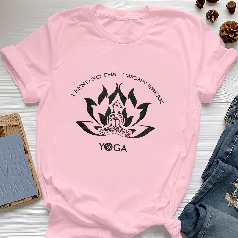 Camiseta de yoga Olivenorma "Me doblo para no romperme"