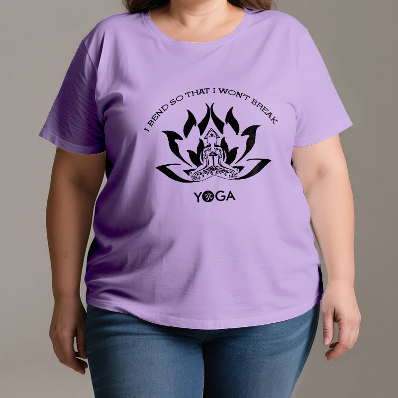 Camiseta de yoga Olivenorma "Me doblo para no romperme"