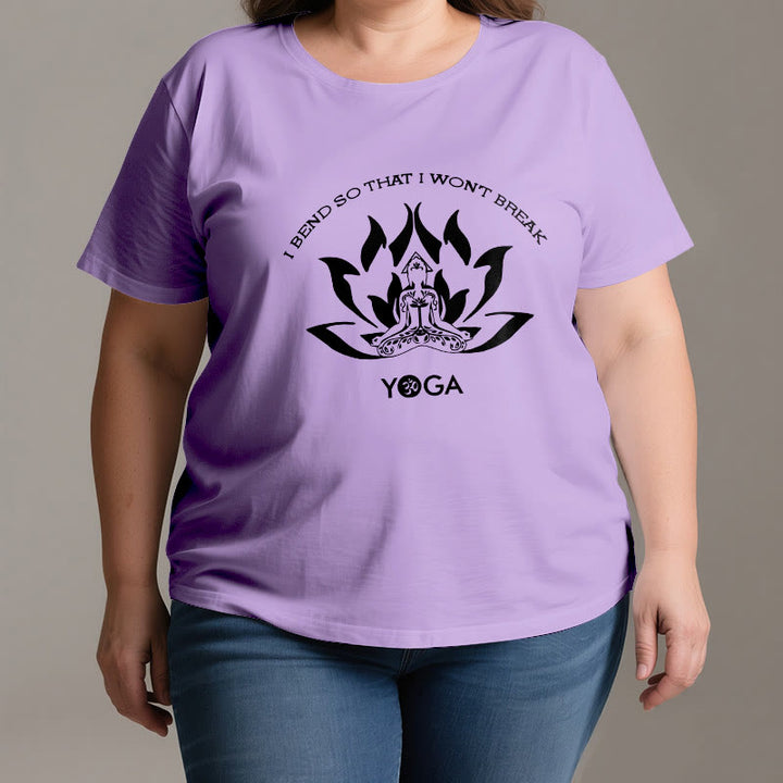 Camiseta de yoga Olivenorma "Me doblo para no romperme"