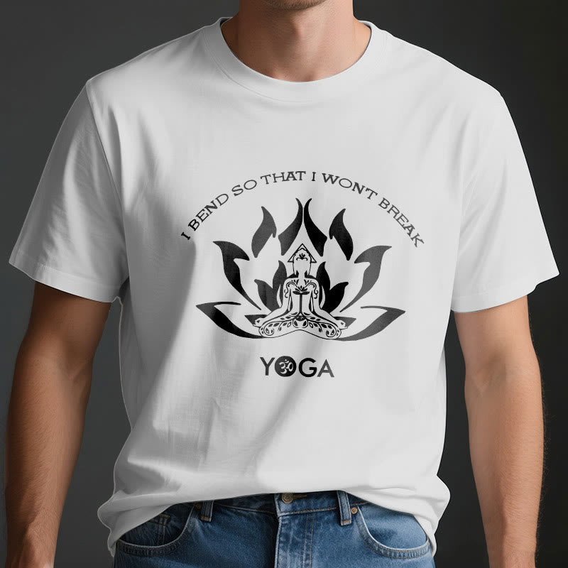 Camiseta de yoga Olivenorma "Me doblo para no romperme"