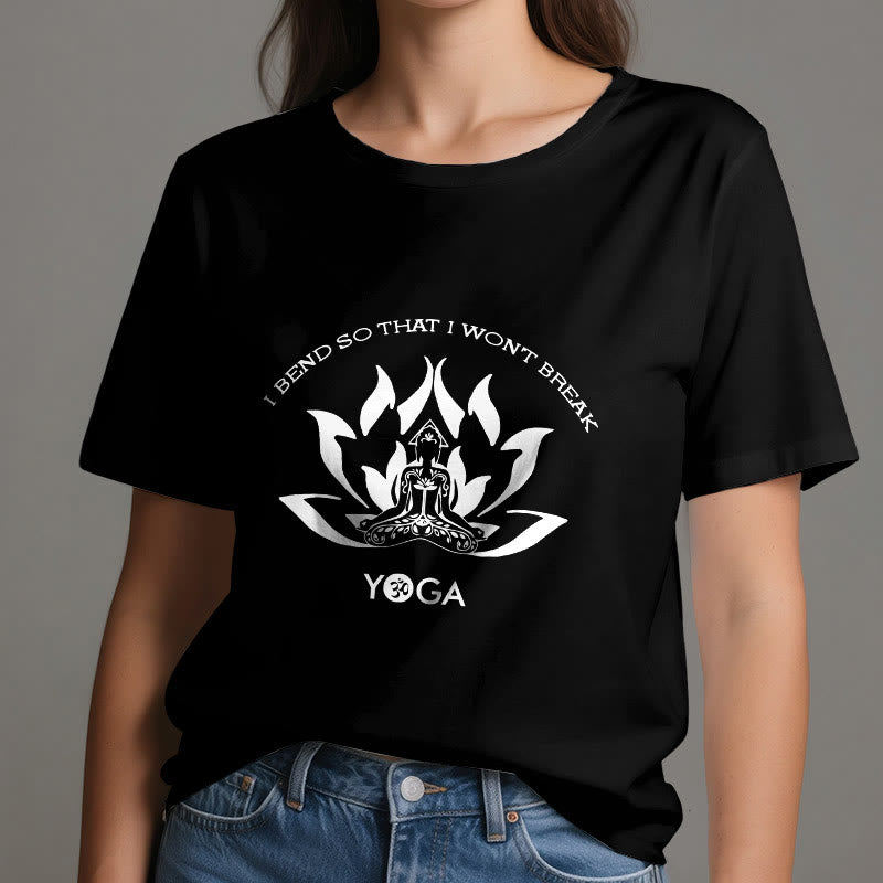 Camiseta de yoga Olivenorma "Me doblo para no romperme"