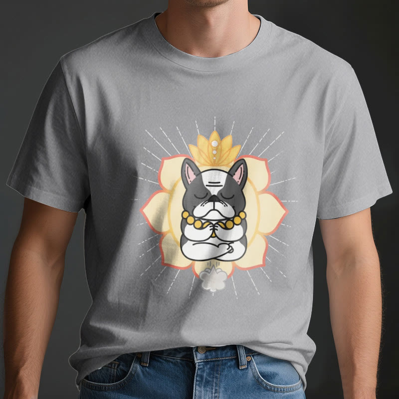 Camiseta con estampado de bulldog francés de Olivenorma Yoga Meditation