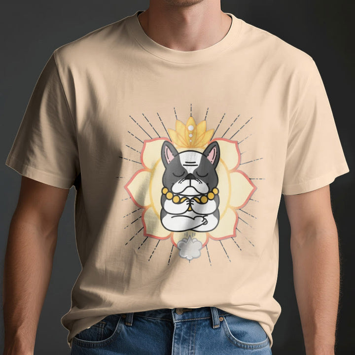Camiseta con estampado de bulldog francés de Olivenorma Yoga Meditation