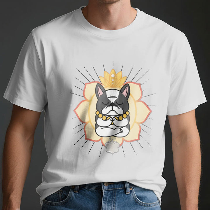 Camiseta con estampado de bulldog francés de Olivenorma Yoga Meditation