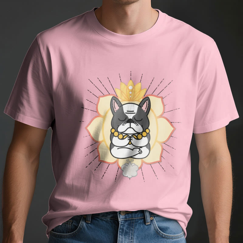 Camiseta con estampado de bulldog francés de Olivenorma Yoga Meditation