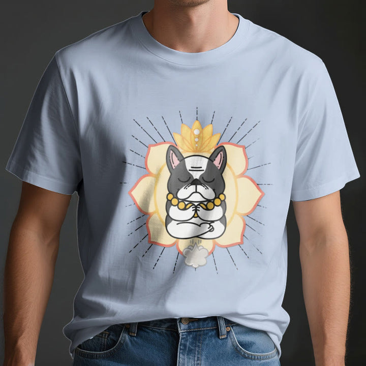Camiseta con estampado de bulldog francés de Olivenorma Yoga Meditation