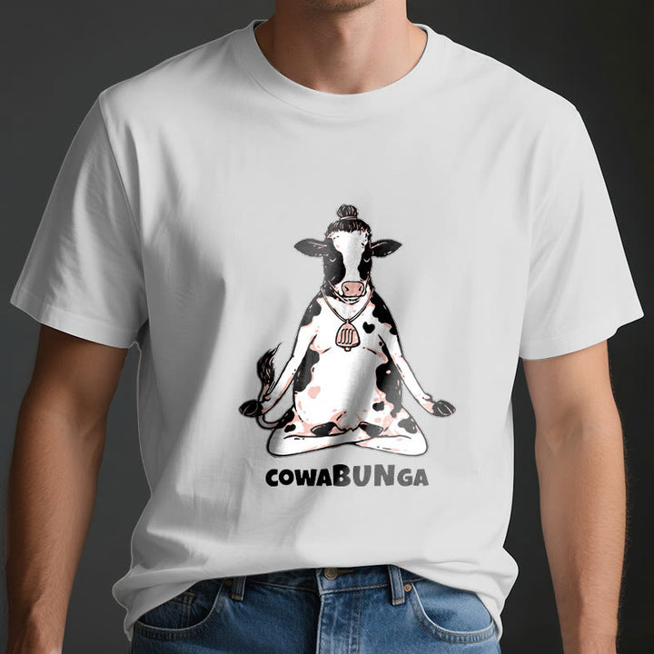 Camiseta de vaca de yoga "Cowabunga" de Olivenorma