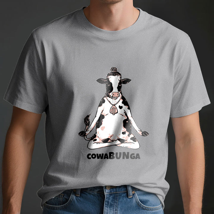 Camiseta de vaca de yoga "Cowabunga" de Olivenorma