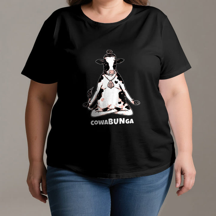 Camiseta de vaca de yoga "Cowabunga" de Olivenorma