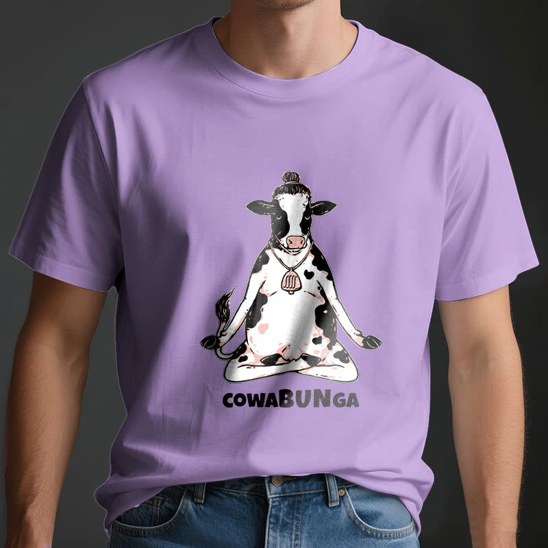 Camiseta de vaca de yoga "Cowabunga" de Olivenorma