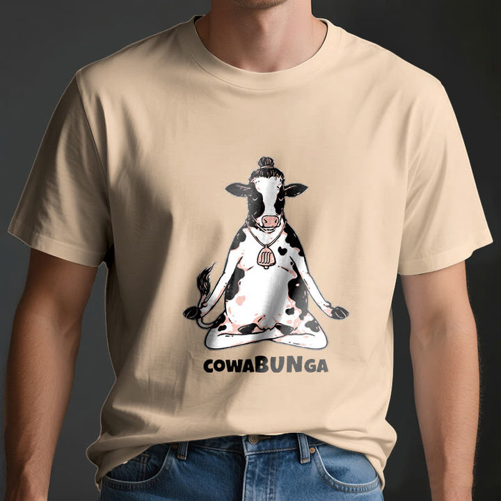 Camiseta de vaca de yoga "Cowabunga" de Olivenorma