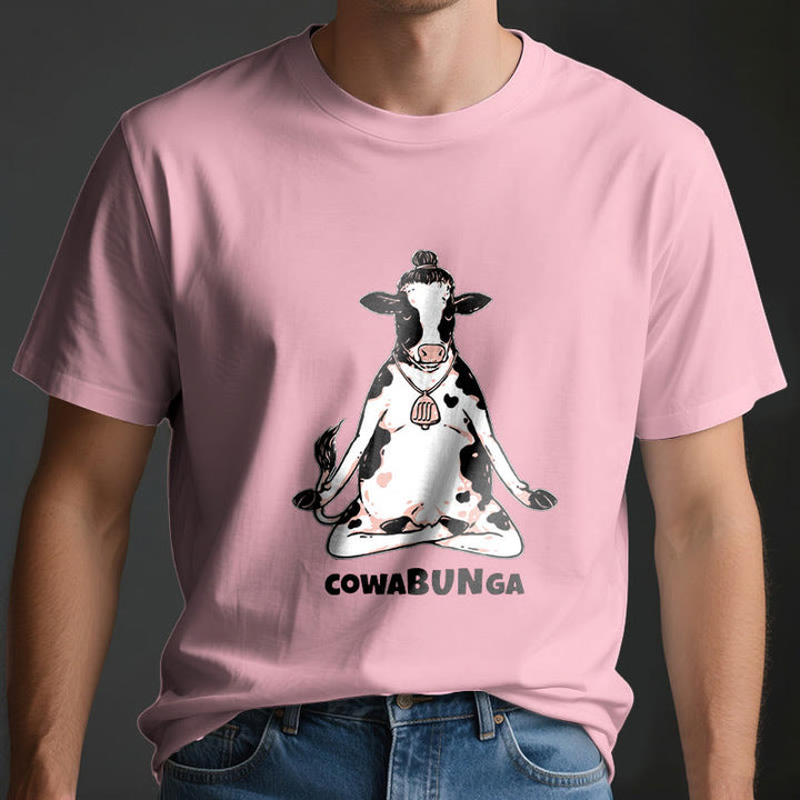 Camiseta de vaca de yoga "Cowabunga" de Olivenorma