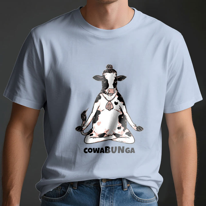 Camiseta de vaca de yoga "Cowabunga" de Olivenorma