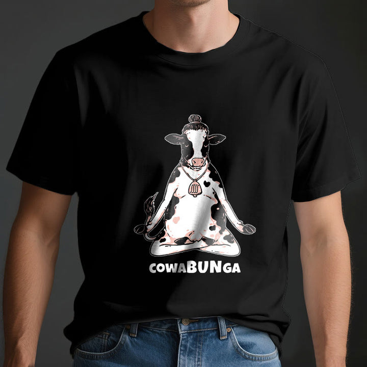 Camiseta de vaca de yoga "Cowabunga" de Olivenorma