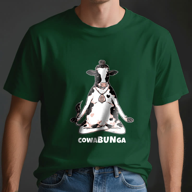 Camiseta de vaca de yoga "Cowabunga" de Olivenorma