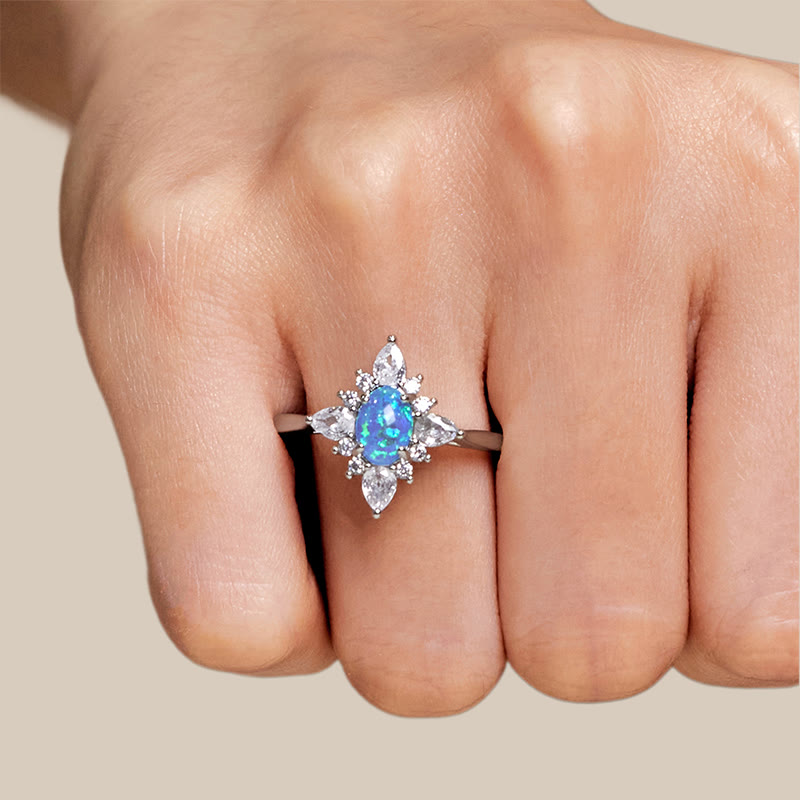 Anillo de estrella de ópalo radiante "Exclusivamente tuyo" de Olivenorma
