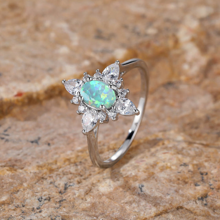 Anillo de estrella de ópalo radiante "Exclusivamente tuyo" de Olivenorma