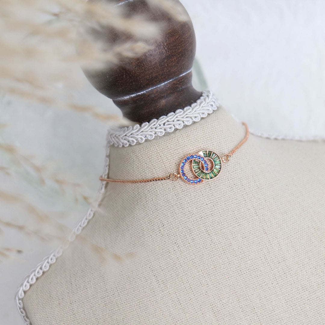 Pulsera de círculos entrelazados para madre e hija de Olivenorma