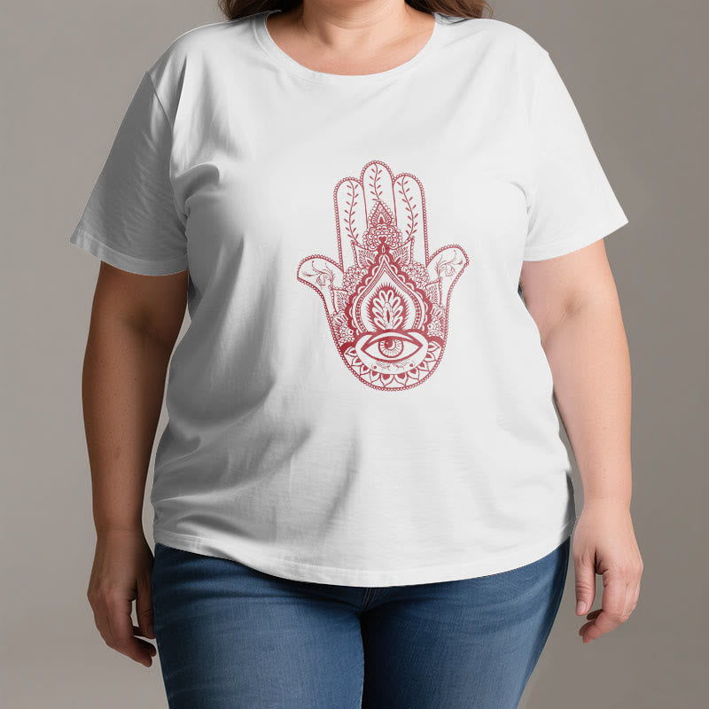 Camiseta de algodón suave con hamsa de Olivenorma