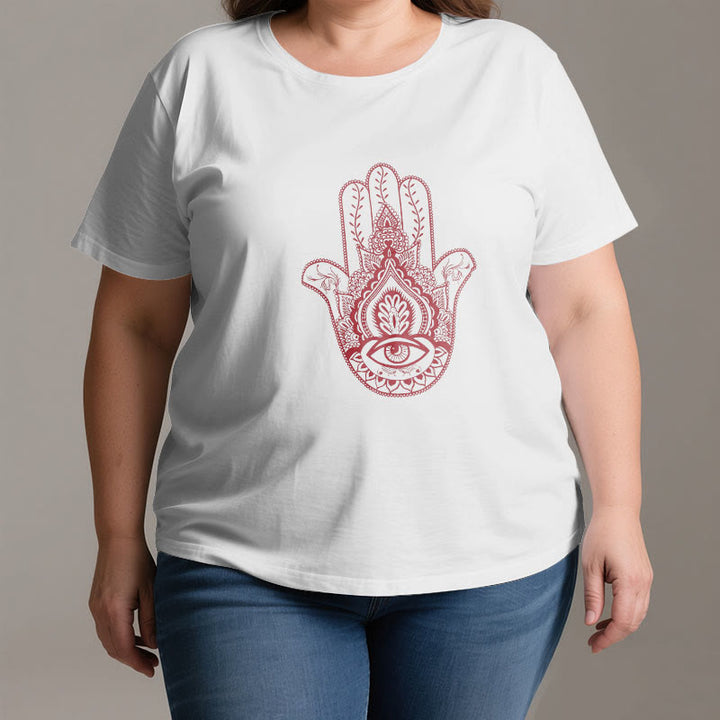 Camiseta de algodón suave con hamsa de Olivenorma