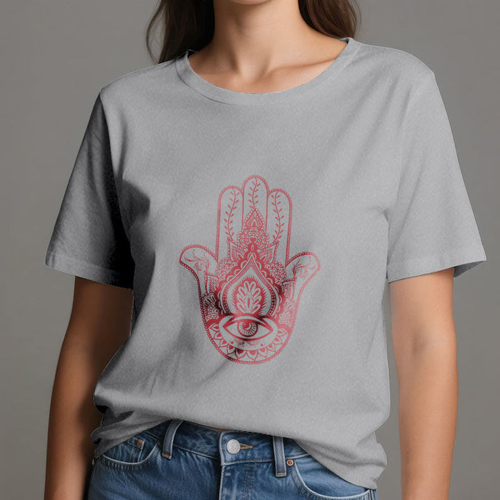 Camiseta de algodón suave con hamsa de Olivenorma