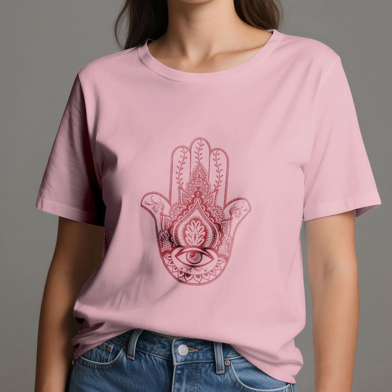 Camiseta de algodón suave con hamsa de Olivenorma