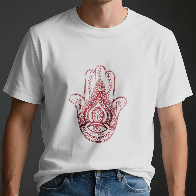 Camiseta de algodón suave con hamsa de Olivenorma