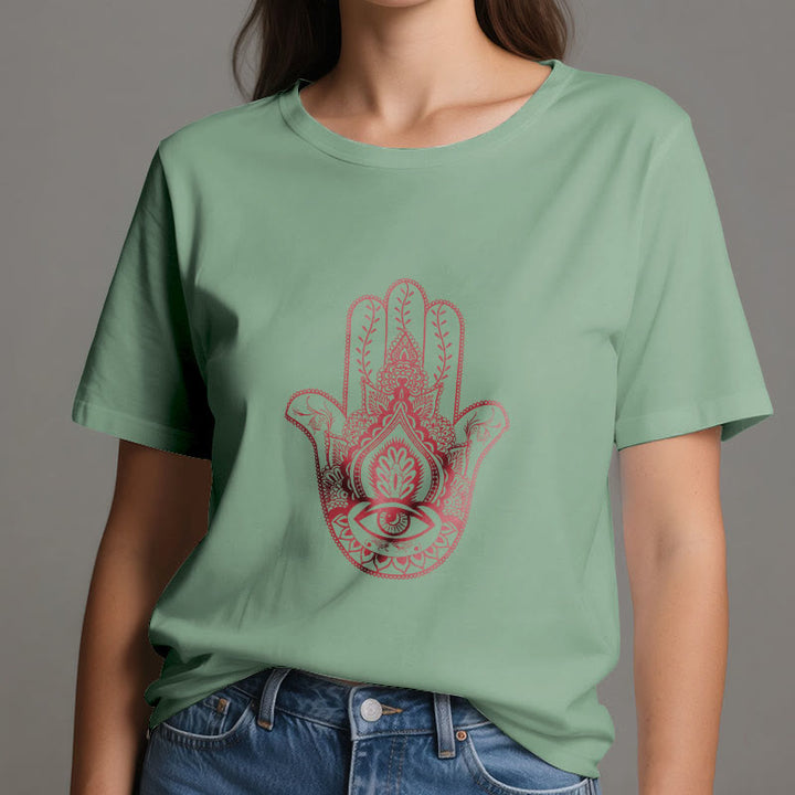 Camiseta de algodón suave con hamsa de Olivenorma