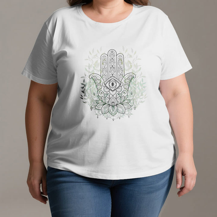 Camiseta de meditación de yoga Hamsa de la Mano de Fátima de Olivenorma