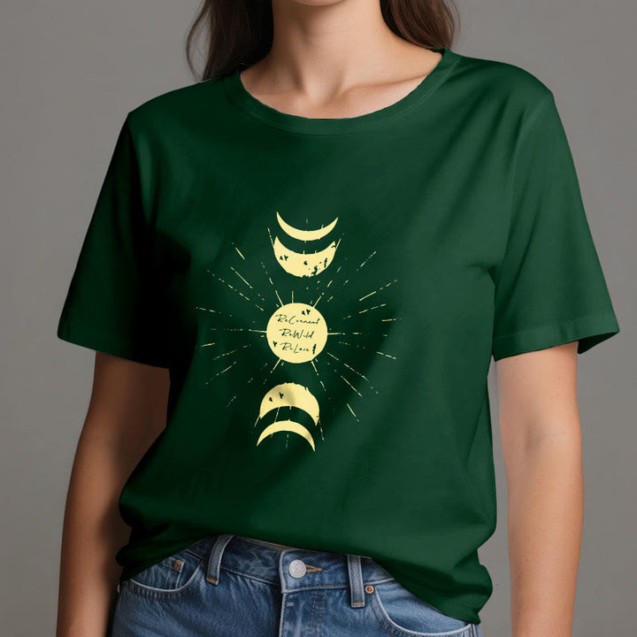 Camiseta de algodón de yoga con fases lunares de Olivenorma