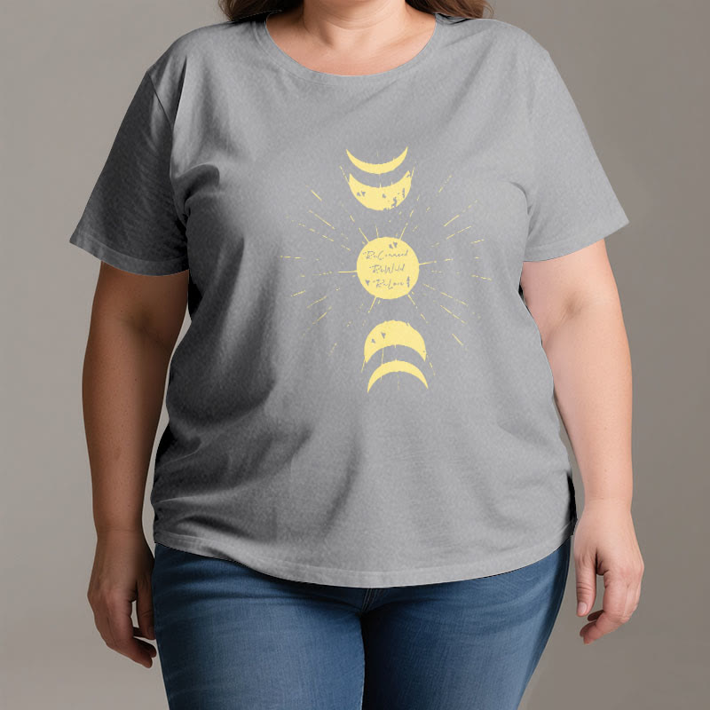 Camiseta de algodón de yoga con fases lunares de Olivenorma