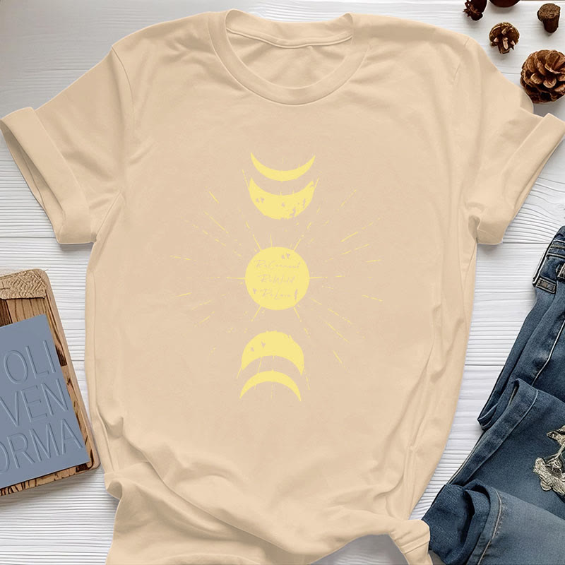 Camiseta de algodón de yoga con fases lunares de Olivenorma