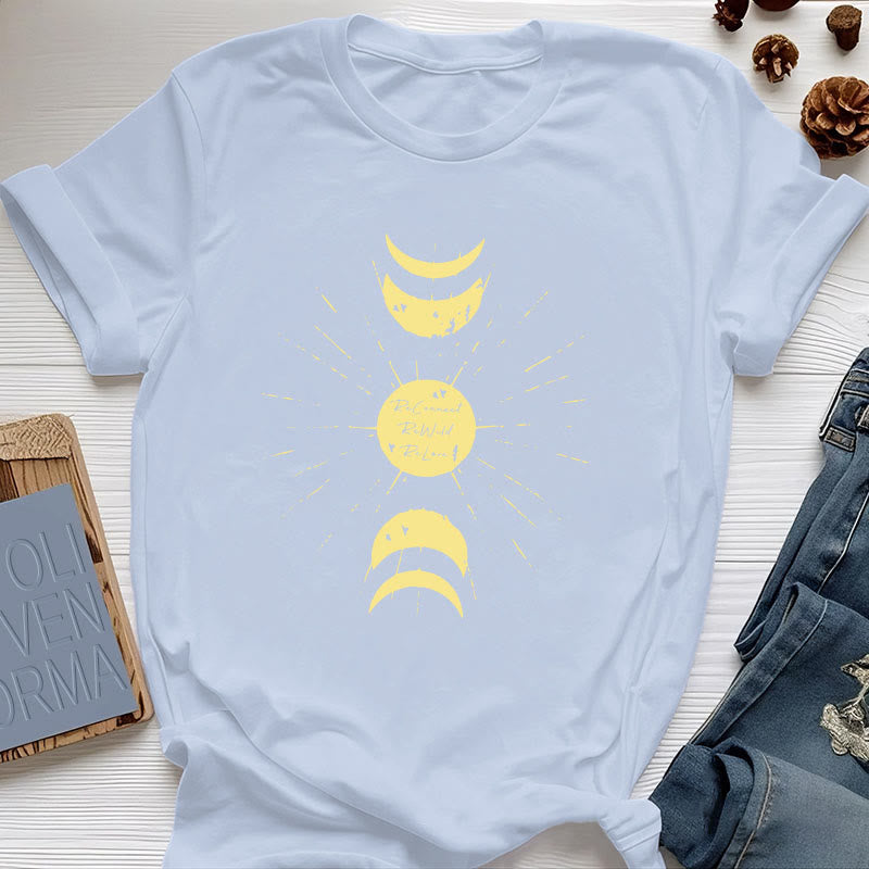 Camiseta de algodón de yoga con fases lunares de Olivenorma