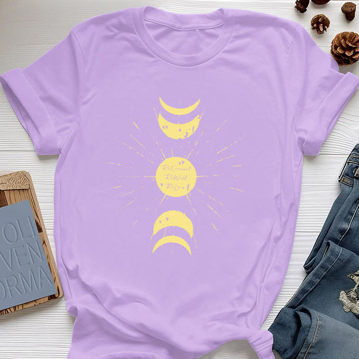 Camiseta de algodón de yoga con fases lunares de Olivenorma