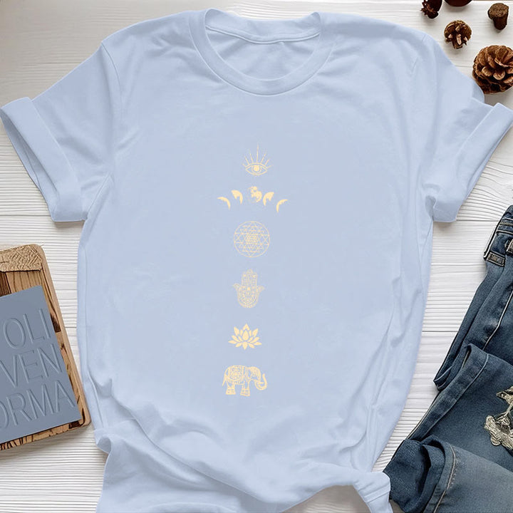 Camiseta de yoga espiritual con loto de los chakras de Olivenorma