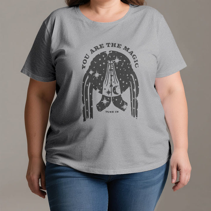 Camiseta de yoga Olivenorma "Sintonízate, eres mágico"
