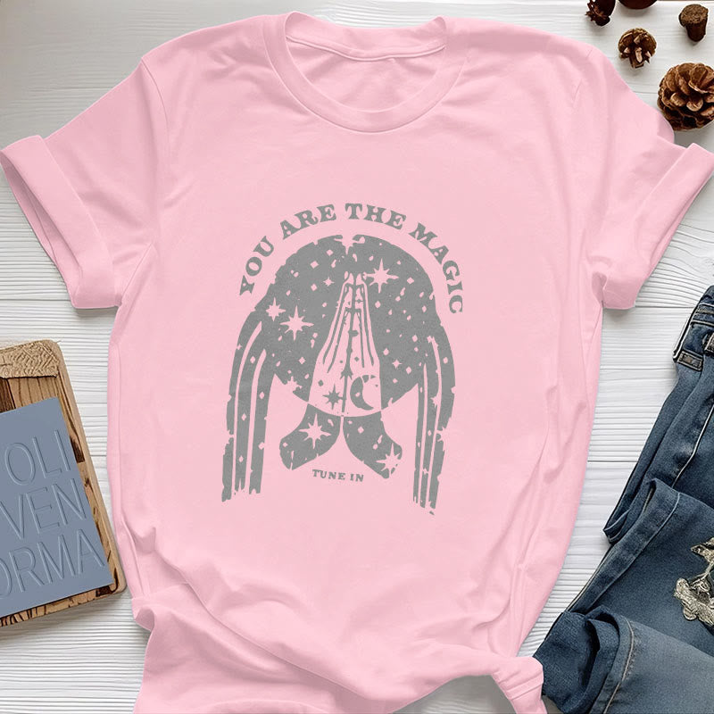 Camiseta de yoga Olivenorma "Sintonízate, eres mágico"