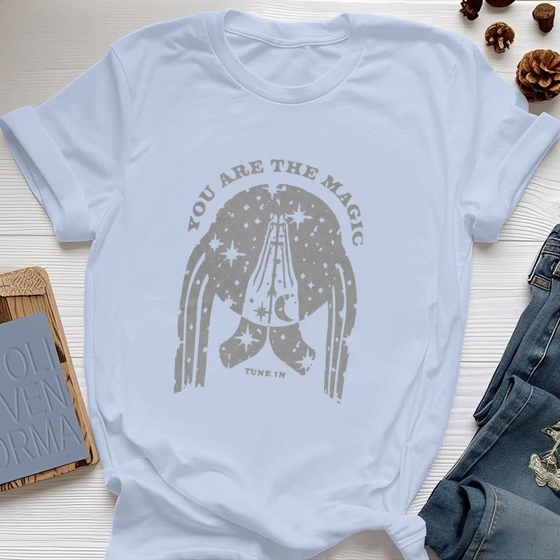 Camiseta de yoga Olivenorma "Sintonízate, eres mágico"