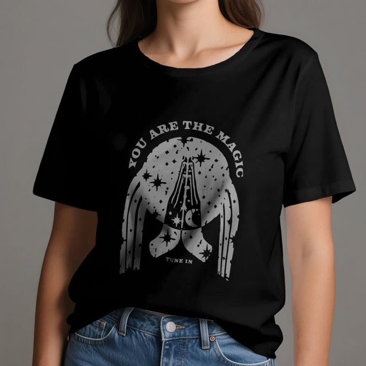 Camiseta de yoga Olivenorma "Sintonízate, eres mágico"