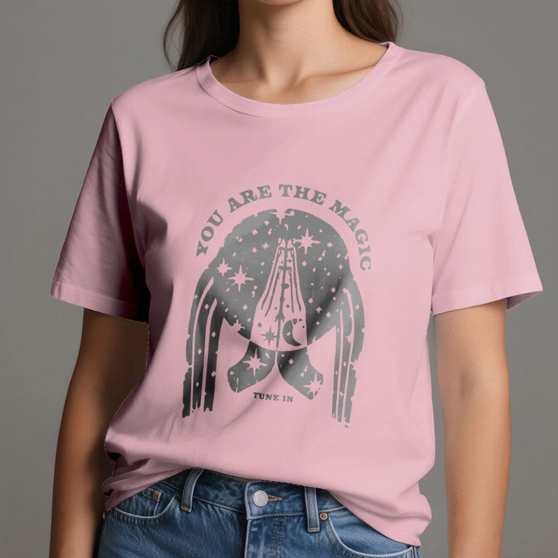 Camiseta de yoga Olivenorma "Sintonízate, eres mágico"