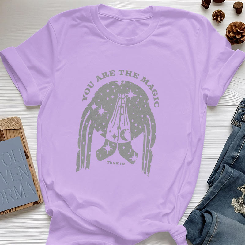 Camiseta de yoga Olivenorma "Sintonízate, eres mágico"