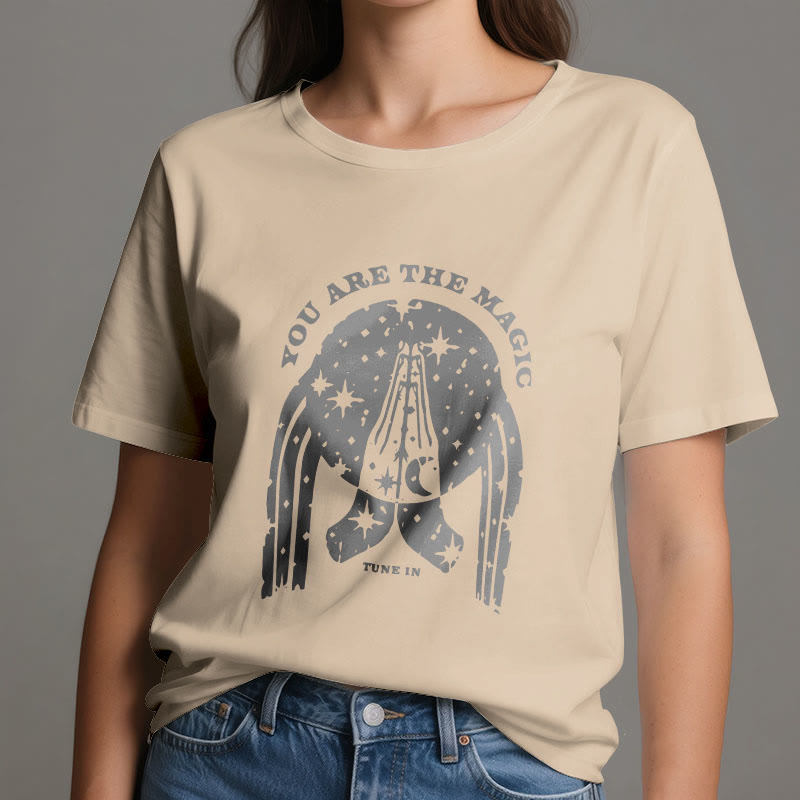 Camiseta de yoga Olivenorma "Sintonízate, eres mágico"