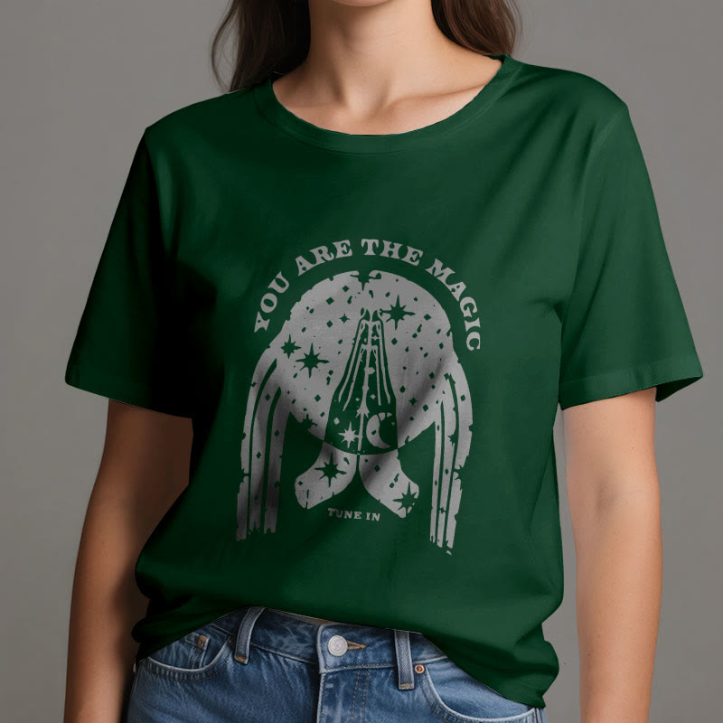 Camiseta de yoga Olivenorma "Sintonízate, eres mágico"