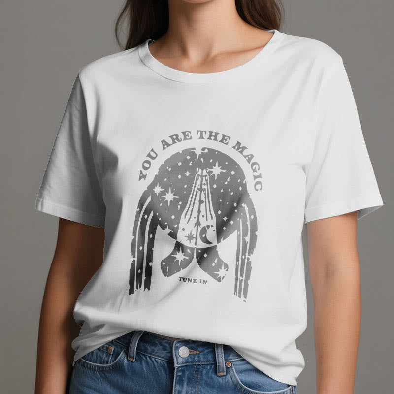 Camiseta de yoga Olivenorma "Sintonízate, eres mágico"