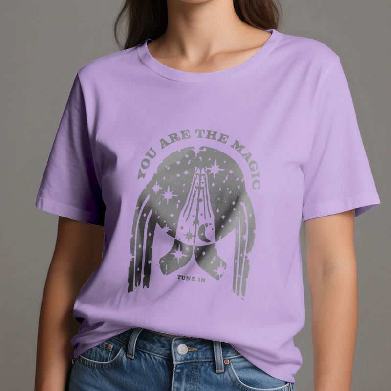 Camiseta de yoga Olivenorma "Sintonízate, eres mágico"